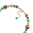 Italian Multicolored Murano Glass Bead Necklace in 18kt Gold Over Sterling