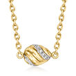 C. 1990 Vintage Cartier Diamond-Accented Necklace in 18kt Yellow Gold 