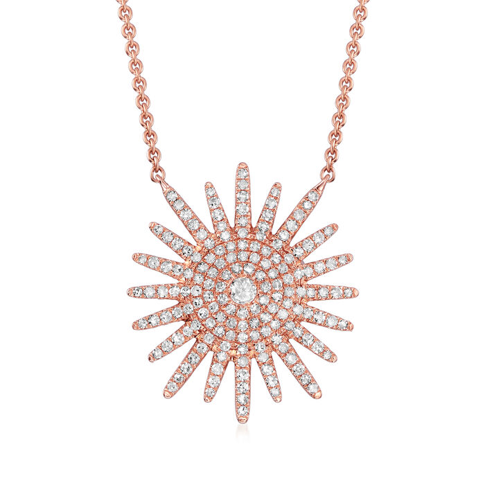 .50 ct. t.w. Diamond Star Necklace in 18kt Rose Gold