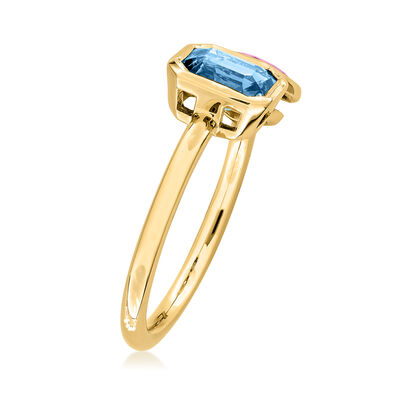 2.10 ct. t.w. Blue and Pink Spinel Toi et Moi Ring in 14kt Yellow Gold