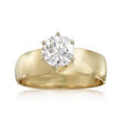 C. 1980 Vintage 1.00 Carat CZ Ring in 10kt Yellow Gold