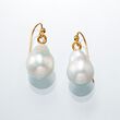 12-14mm Cultured Baroque Pearl Drop Earrings in 14kt Yellow Gold