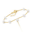 5-6mm Cultured Pearl Hand Chain Bracelet in 18kt Gold Over Sterling