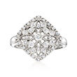 .25 ct. t.w. Diamond Floral Milgrain Ring in Sterling Silver