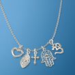 Italian Sterling Silver Talisman Charm Necklace