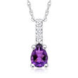 .60 Carat Amethyst Pendant Necklace with Diamond Accents in 14kt White Gold