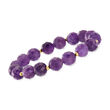 110.00 ct. t.w. Amethyst Bead Stretch Bracelet with 14kt Yellow Gold