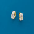 .50 ct. t.w. Baguette and Round Diamond Huggie Hoop Earrings in 14kt Yellow Gold