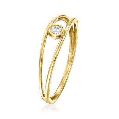 Diamond-Accented Open-Space Ring in 14kt Yellow Gold