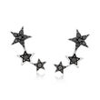 .25 ct. t.w. Black Diamond Star Earrings in Sterling Silver