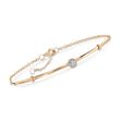 14kt Yellow Gold Curved Bar Bracelet with Diamond Accents