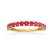 1.10 ct. t.w. Ruby Ring in 14kt Yellow Gold