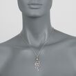 Italian Sterling Silver Snake Drop Necklace 18-inch