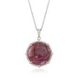 20.00 Carat Ruby and .50 ct. t.w. Diamond Pendant Necklace in Sterling Silver