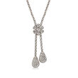 C. 1990 Vintage 2.50 ct. t.w. Diamond Flower Drop Necklace in 14kt White Gold