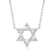 .25 ct. t.w. Diamond Star of David Necklace in Sterling Silver