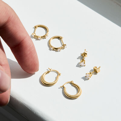 .25 ct. t.w. Diamond Huggie Hoop Earrings in 10kt Yellow Gold