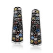 1.75 ct. t.w. Multicolored Diamond Tapered Hoop Earrings in Sterling Silver