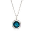 5.00 Carat London Blue Topaz Pendant Necklace in Sterling Silver