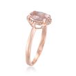 1.70 Carat Morganite and .10 ct. t.w. Diamond Ring in 14kt Rose Gold