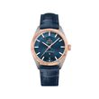 Omega Constellation Globemaster Men's 39mm Stainless Steel and 18kt Rose Gold Watch with Blue Leather Strap