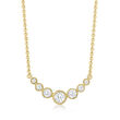 .51 ct. t.w. Bezel-Set Diamond Graduated Necklace in 14kt Yellow Gold