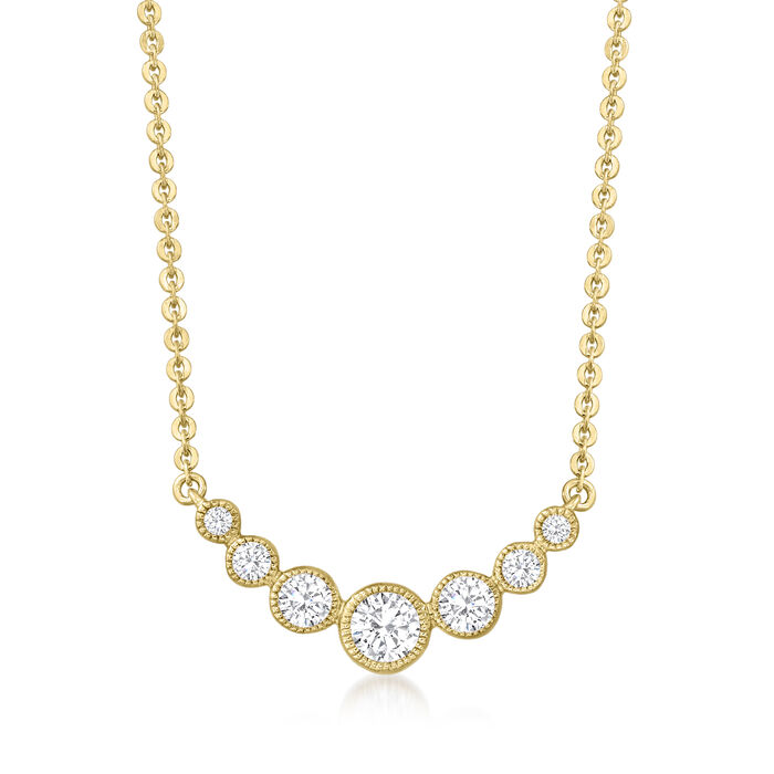 .51 ct. t.w. Bezel-Set Diamond Graduated Necklace in 14kt Yellow Gold
