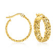 14kt Yellow Gold Byzantine Hoop Earrings