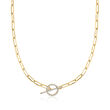 .25 ct. t.w. Diamond Toggle Clasp Paper Clip Link Necklace in 14kt Yellow Gold