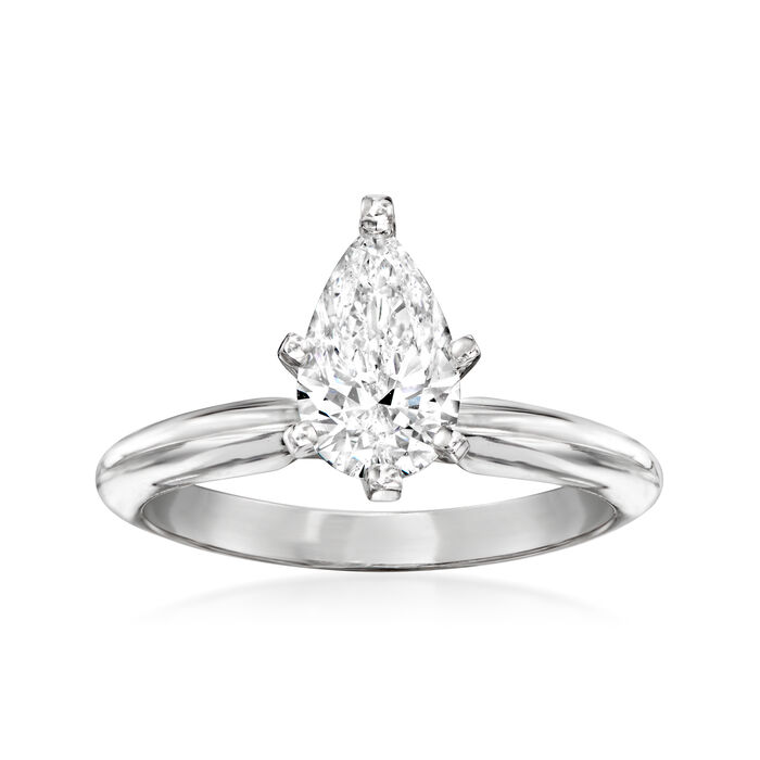 1.00 Carat Certified Diamond Solitaire Ring in 14kt White Gold