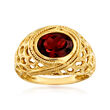 2.65 Carat Garnet Cut-Out Ring in 14kt Yellow Gold