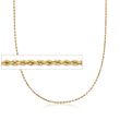 2mm 18kt Gold Over Sterling Silver Rope Chain Necklace