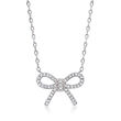 .10 ct. t.w. Diamond Bow Necklace in Sterling Silver