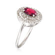 .90 Carat Rhodolite Garnet and .50 ct. t.w. White Topaz Double Halo Ring in Sterling Silver