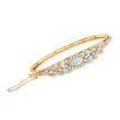 C. 1970 Vintage Opal and 1.25 ct. t.w. Diamond Bangle Bracelet in 14kt Yellow Gold