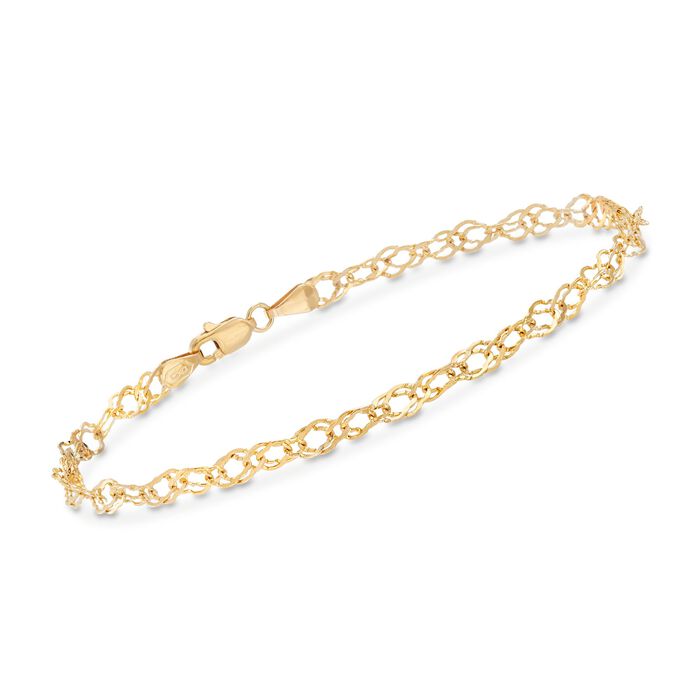 C. 2000 Vintage 3.6mm 14kt Yellow Gold Rope Chain Bracelet