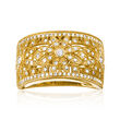 C. 2000 Vintage Effy .75 ct. t.w. Diamond Floral Ring in 14kt Yellow Gold