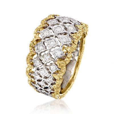 C. 1990 Vintage .35 ct. t.w. Diamond Ring in 18kt Two-Tone Gold