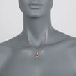 1.50 Carat Garnet and .18 ct. t.w. Diamond Pendant Necklace in 14kt Rose Gold 16-inch