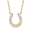 Charles Garnier &quot;Luxe&quot; Diamond-Accented Horseshoe Necklace in 14kt Yellow Gold