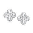 .80 ct. t.w. Diamond Four-Leaf Clover Earrings in 14kt White Gold