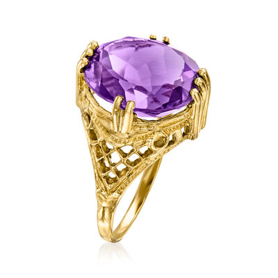 C. 1970 Vintage 8.50 Carat Amethyst Ring in 10kt Yellow Gold