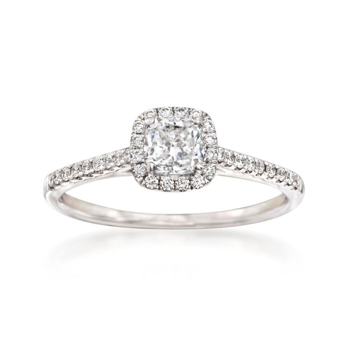.72 ct. t.w. Diamond Halo Engagement Ring in 14kt White Gold