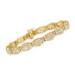 3.00 ct. t.w. Round and Baguette Diamond Bracelet in 18kt Gold Over Sterling
