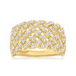 1.00 ct. t.w. Diamond Basketweave Ring in 14kt Yellow Gold