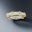 1.00 ct. t.w. Diamond X Station Eternity Band in 14kt Two-Tone Gold