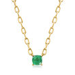 .50 Carat Emerald Paper Clip Link Necklace in 18kt Gold Over Sterling