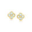 .10 ct. t.w. Sky Blue Topaz Flower Earrings in 14kt Yellow Gold