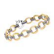 Phillip Gavriel &quot;Italian Cable&quot; 18kt Yellow Gold and Sterling Silver Cable-Link Bracelet