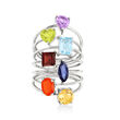 7.00 ct. t.w. Multi-Gemstone Jewelry Set: Seven Rings in Sterling Silver